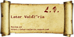 Later Valéria névjegykártya